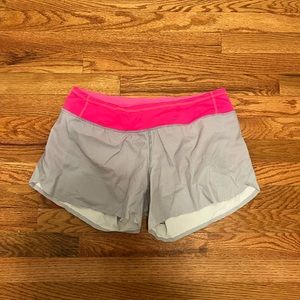 Lululemon Athletica Run Speed Short in Black/Pink, Sz 8